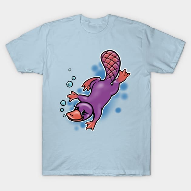 Happy Platypus T-Shirt by Huldra Tattoo